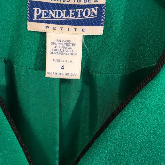 Vintage Pendleton Green Blazer Petite 4 - Picture 4 of 4